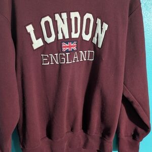 London England Burgundy Crewneck Sweater